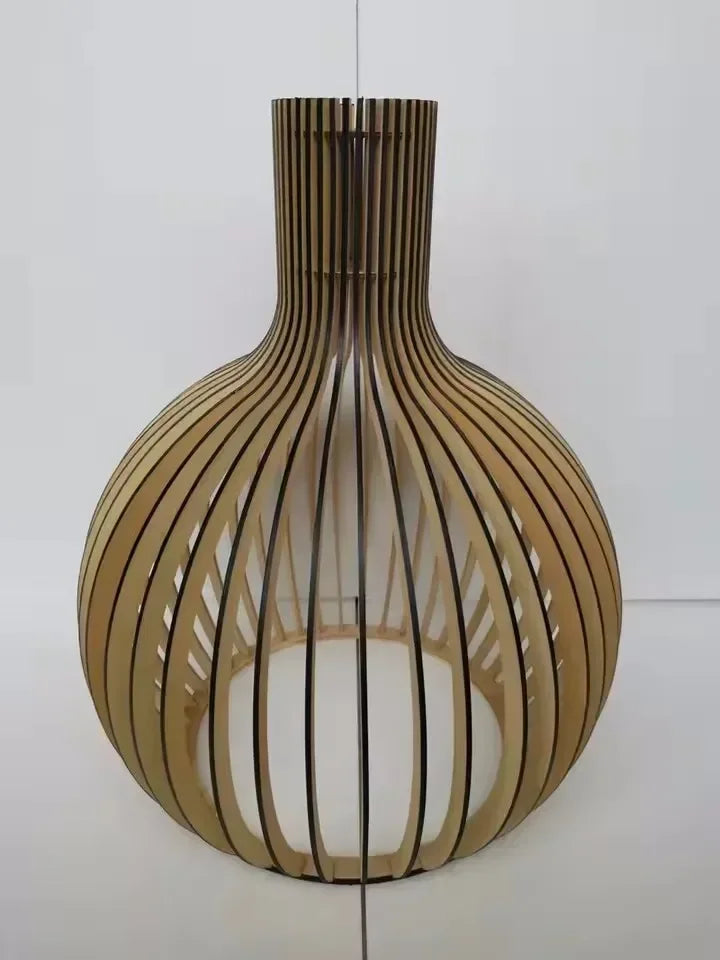 Nordische Holz-Pendelleuchte – Moderne Deckenaufhängung