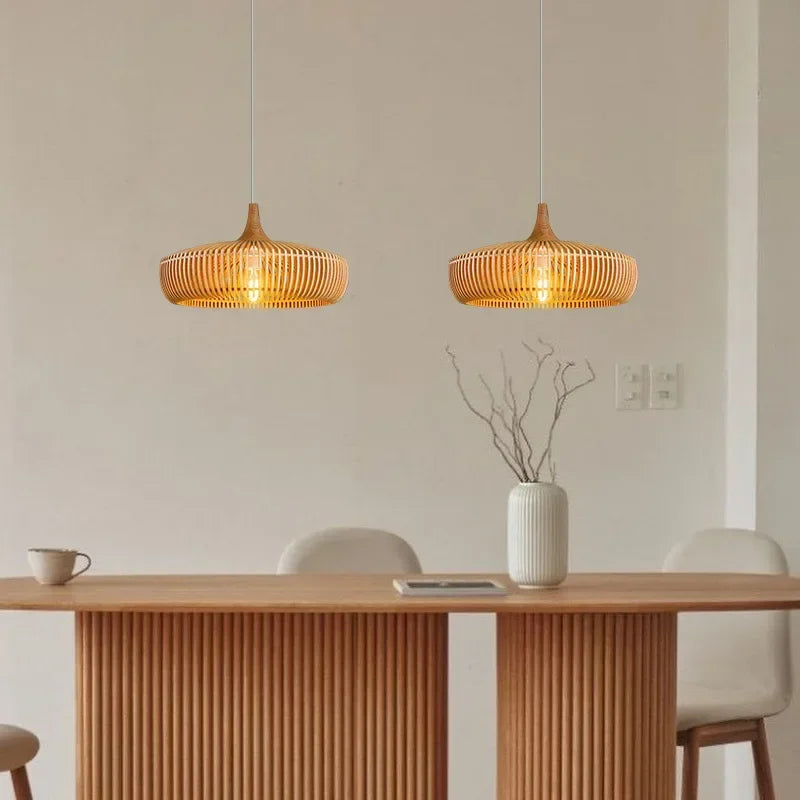 Suspensão de madeira moderna luminária teto pendurado luz para o quarto mesa jantar luminárias decoração casa