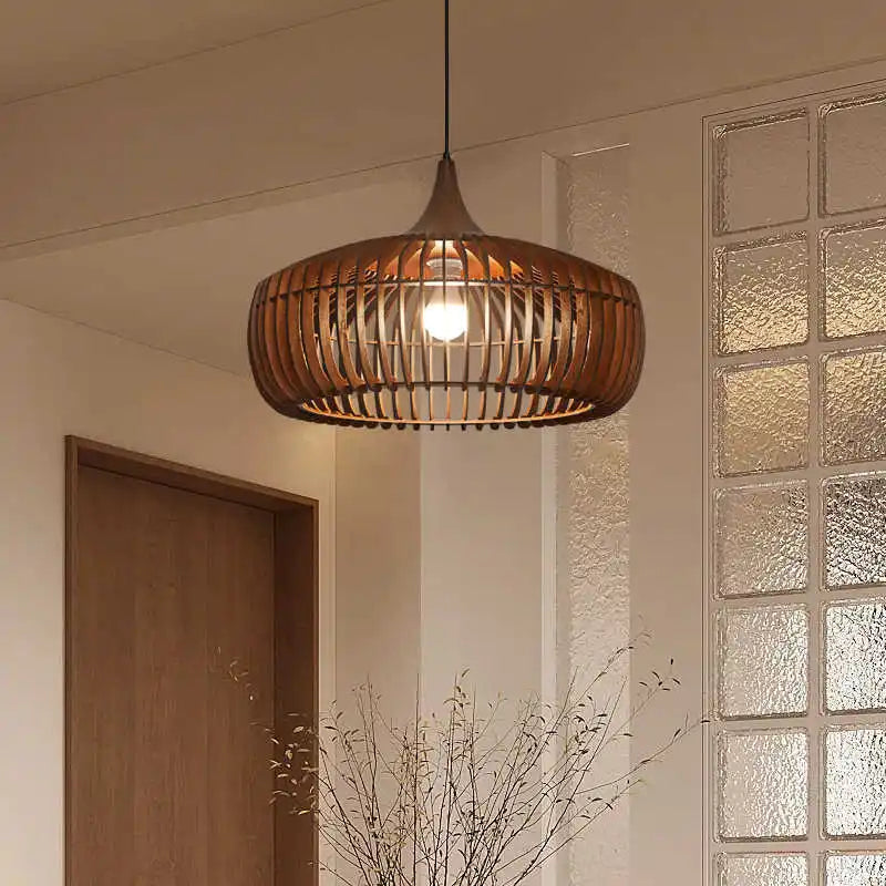 Suspensão de madeira moderna luminária teto pendurado luz para o quarto mesa jantar luminárias decoração casa