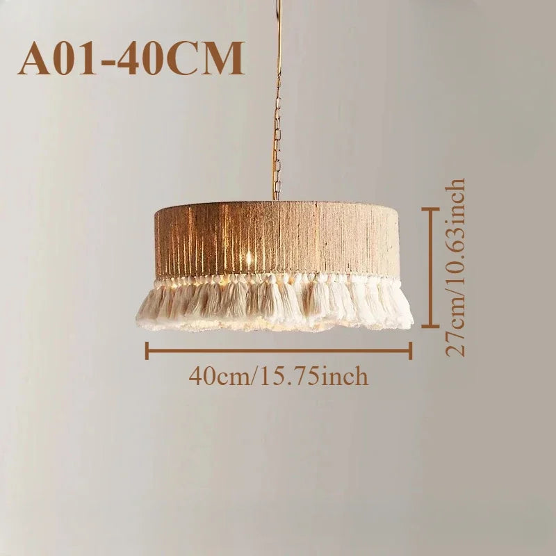 Suspensions bohèmes vintage en macramé tissé à la main