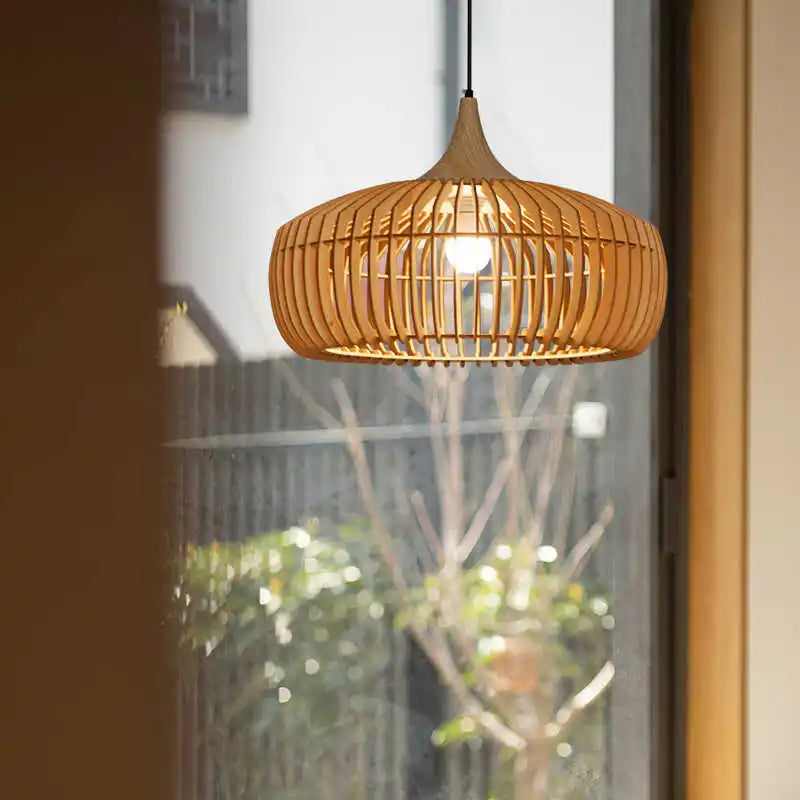 Suspensão de madeira moderna luminária teto pendurado luz para o quarto mesa jantar luminárias decoração casa