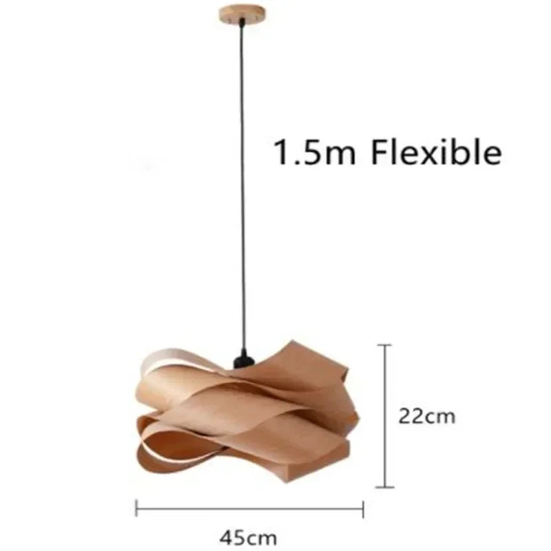 Nordic Minimalist Wooden Pendant Light - Modern Art Decor