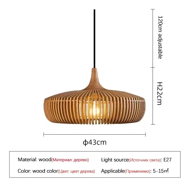 Modern Wooden Pendant Ceiling Light for Dining Room