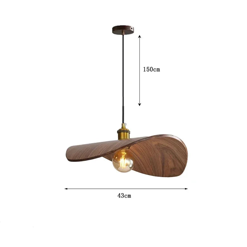 Walnut Wood Pendant Lamp for Modern Home Decor