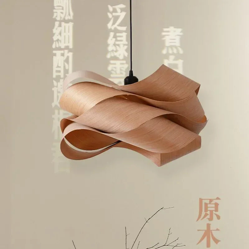 Nordic minimalista luz pingente de madeira moderna arte criativa luz pingente de madeira sudeste asiático loft restaurante luz quarto