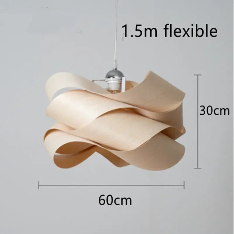 Nordic Minimalist Wooden Pendant Light - Modern Art Decor