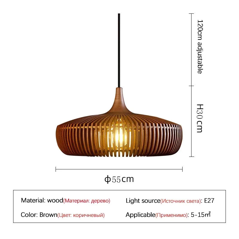 Modern Wooden Pendant Ceiling Light for Dining Room